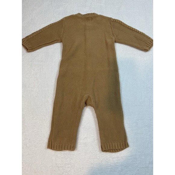 Baby Gap One Piece Cable Knit Sweater Button Closure Beige Newborn 6-12 Months - Picture 6 of 7